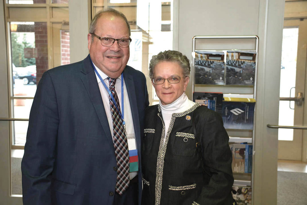 Jasey_Ettinger Assembywoman Mila Jasey, (D-27), joined Dr. Bruce Ettinger, Executive Director of Spectrum360 at the 2019 Alliance Conference in Morristown, NJ.